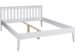 Łóżko 160x200 podwójne drewniane ALMA, biały + stelaż