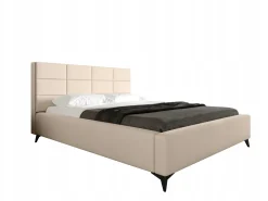 Łóżko 140x200 Tapicerowane + stelaż drewniany metalowy z pojemnikiem Milano