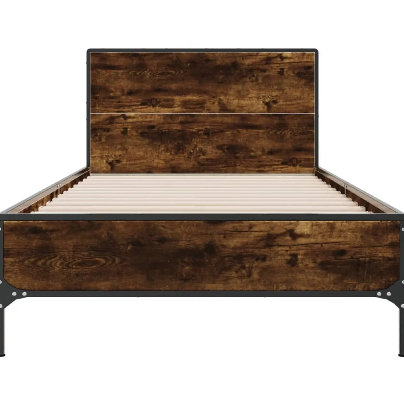 Łóżko Ze Stelażem Drewnopodobne Rama Łóżka Do Sypialni Pokoju 75x190 cm