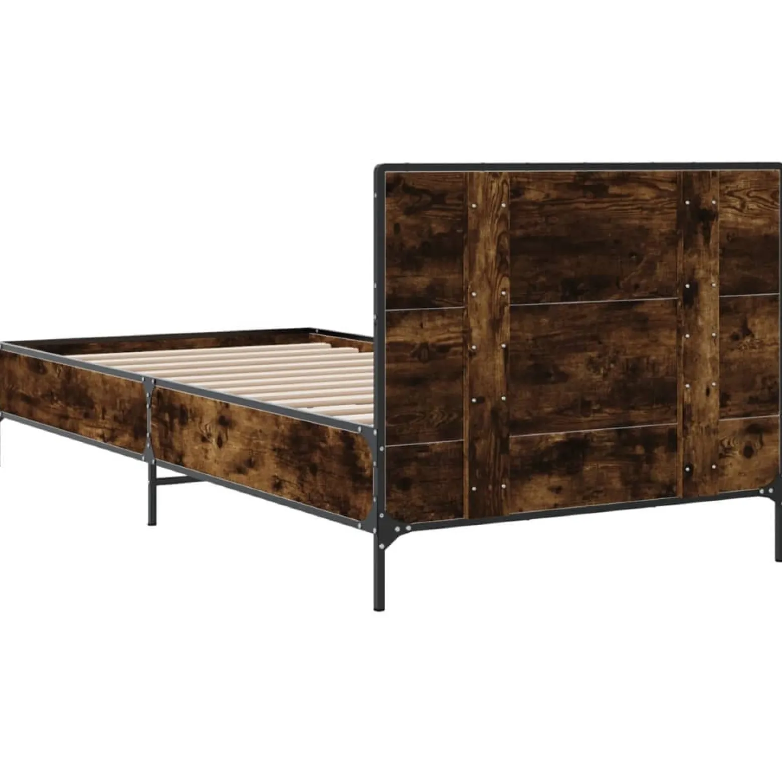 Łóżko Ze Stelażem Drewnopodobne Rama Łóżka Do Sypialni Pokoju 75x190 cm