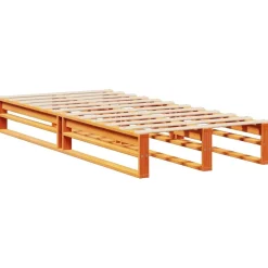 Łóżko z regałem bez materaca woskowy brąz 100x200 cm drewno