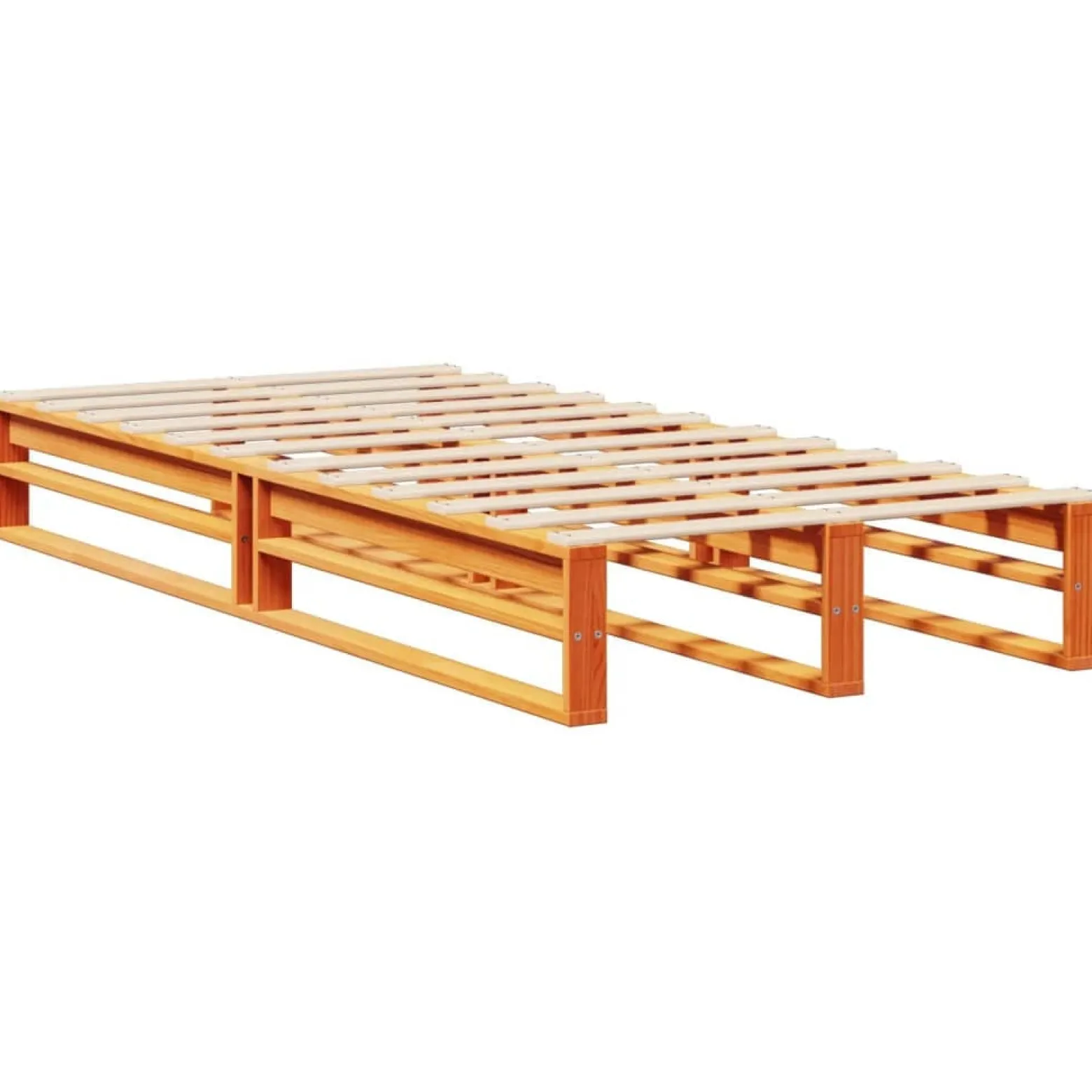 Łóżko z regałem bez materaca woskowy brąz 100x200 cm drewno