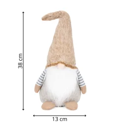 Krasnal świąteczny 38 cm ozdoba figurka skrzat bożonarodzeniowy, gnom