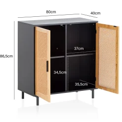 Kredens FineBuy komoda 80 cm czarna z wiedeńską