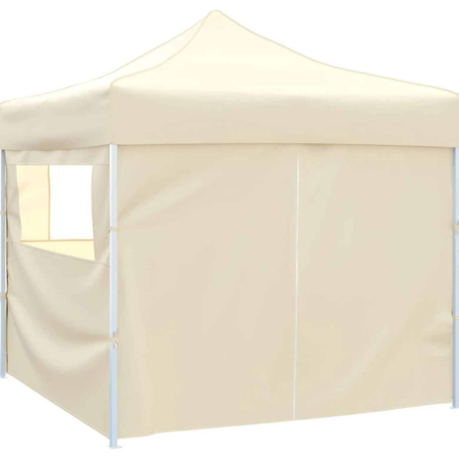 Kremowy, składany namiot, 3 x 3 m, z 4 ściankami