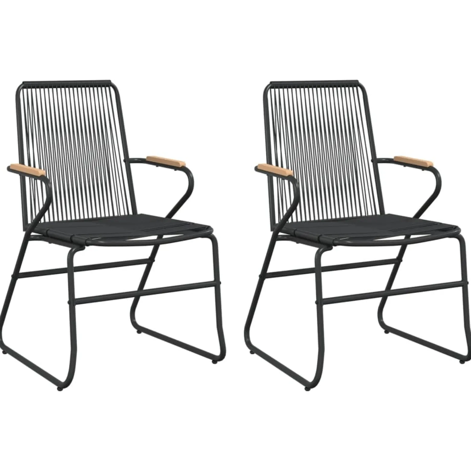 Krzesła ogrodowe 2 szt. czarne 58x59x85,5 cm rattan PVC