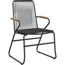 Krzesła ogrodowe 2 szt. czarne 58x59x85,5 cm rattan PVC