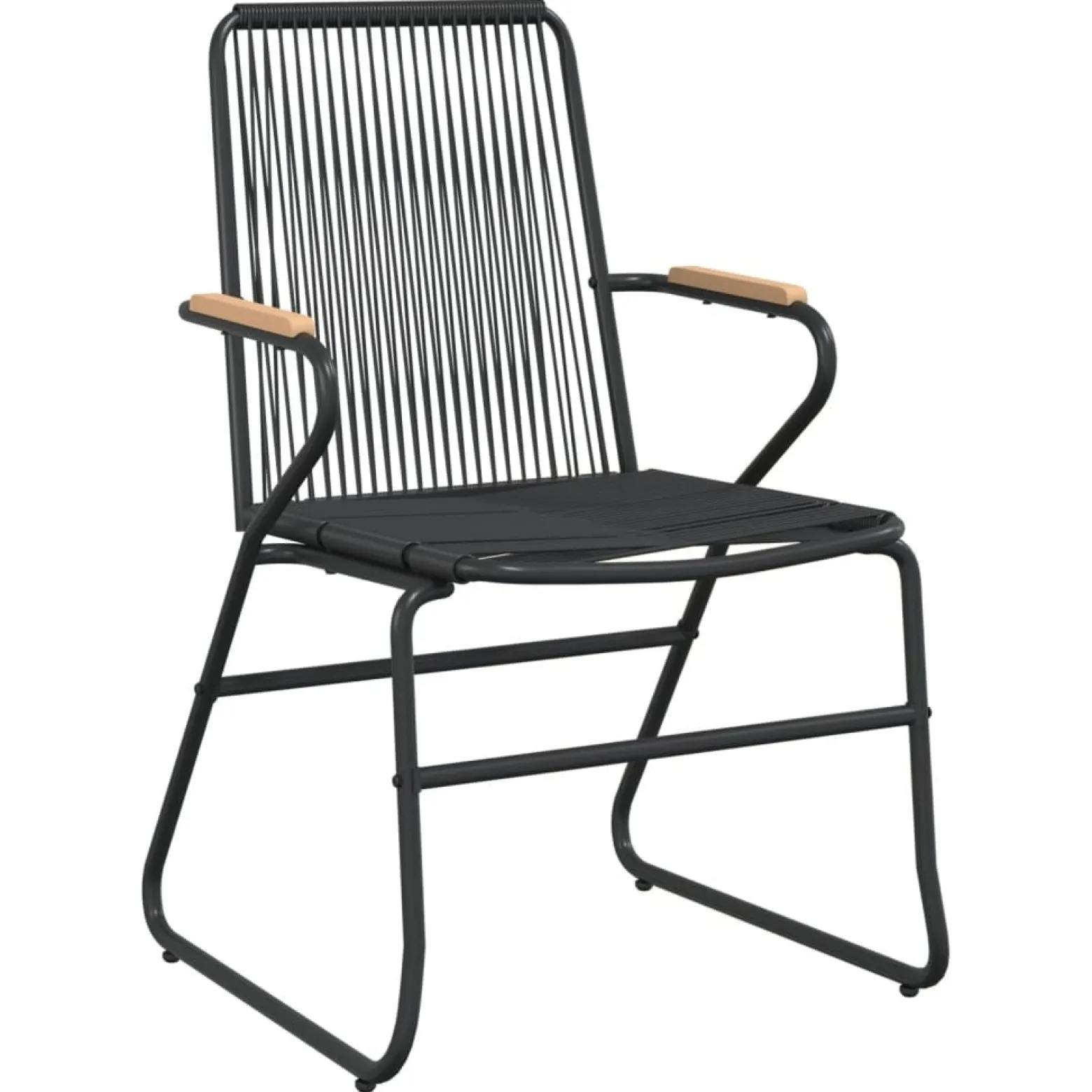 Krzesła ogrodowe 2 szt. czarne 58x59x85,5 cm rattan PVC