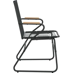 Krzesła ogrodowe 2 szt. czarne 58x59x85,5 cm rattan PVC