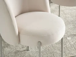 Krzesło Charlot Kremowy Welur, Podstawa Szary