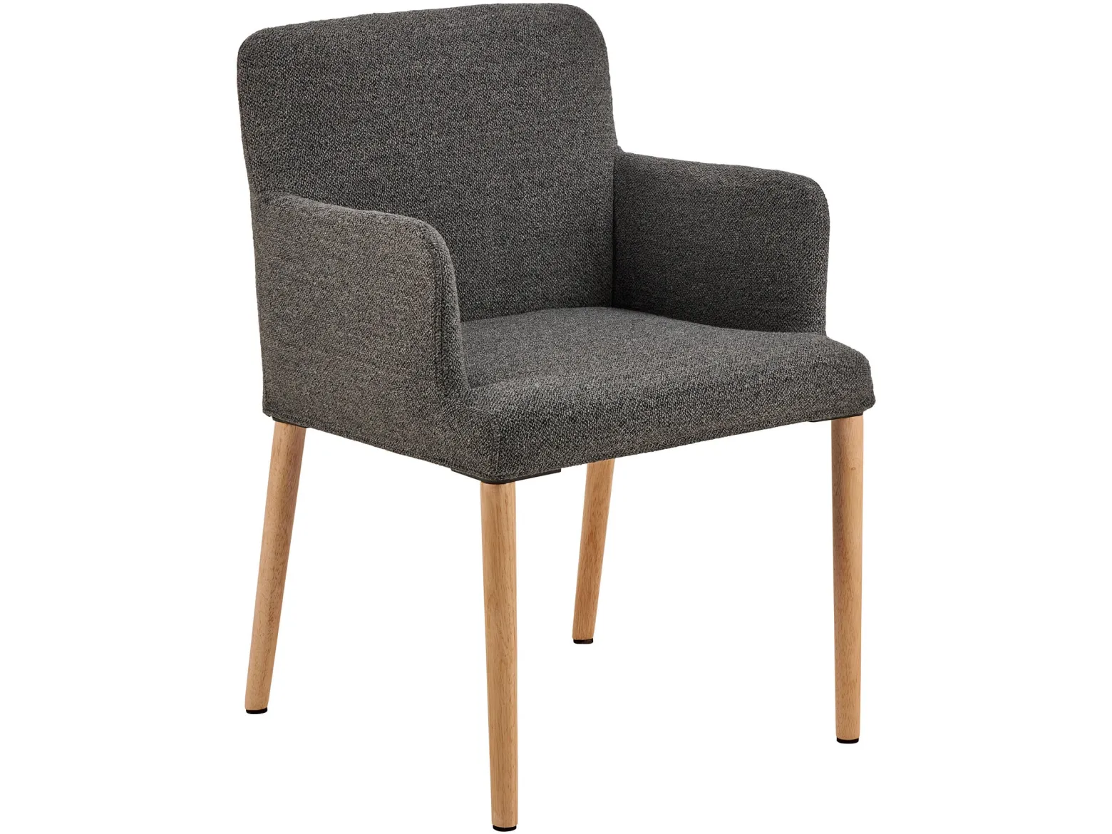 Krzesło Comforta tapicerowane z podłokietnikami, tkanina Anthracite 130