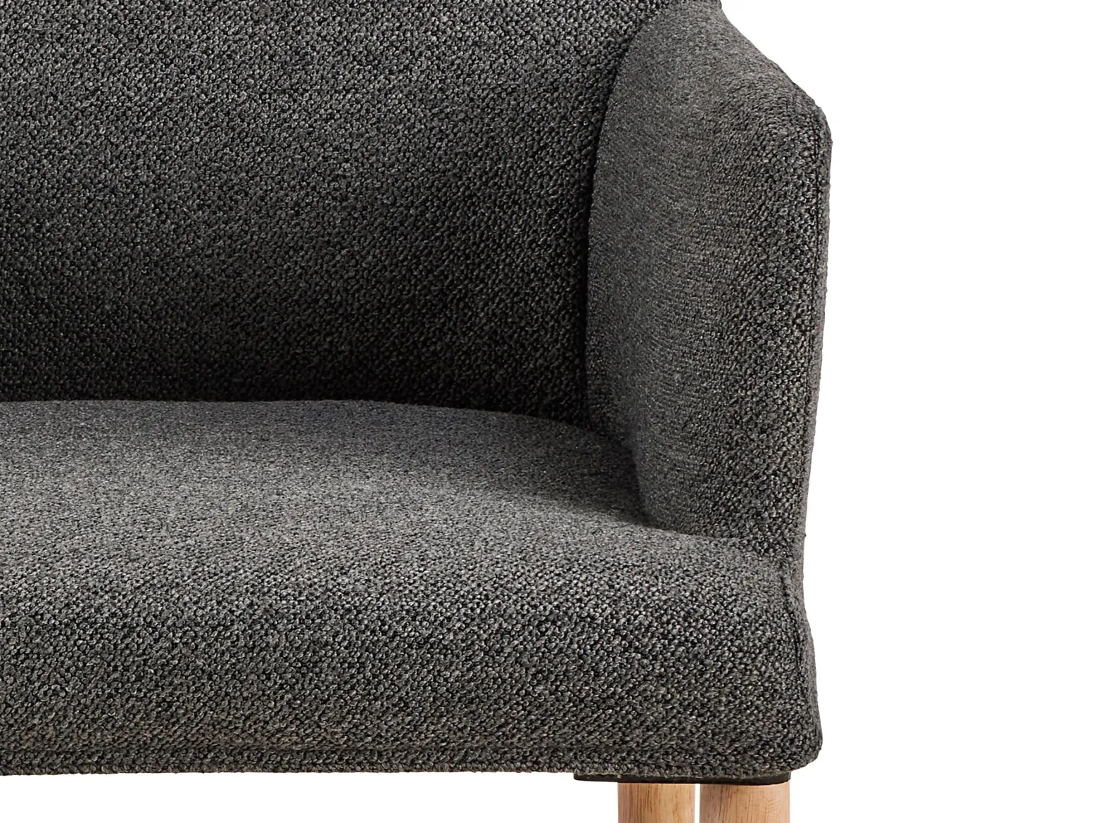 Krzesło Comforta tapicerowane z podłokietnikami, tkanina Anthracite 130