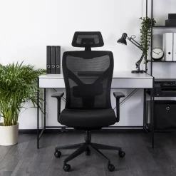 Krzesło Obrotowe Biurowe Fotel Ergonomiczny Obrotowy Biały Czarny FLEX