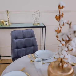 Krzesło Pilo szare/ złote nogi glamour