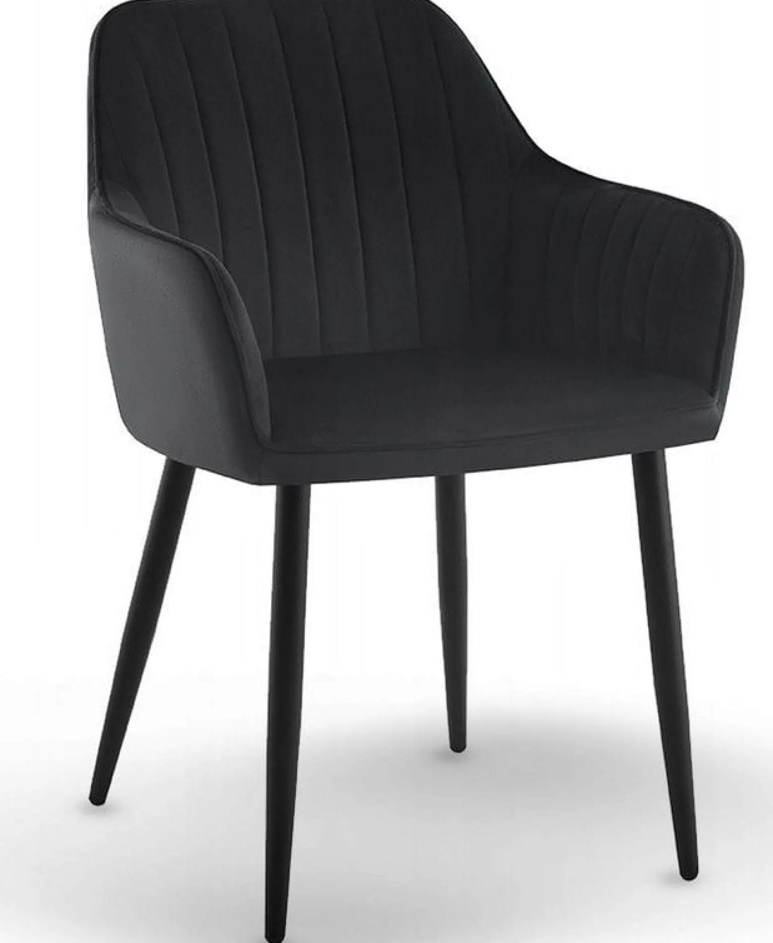 Krzesło tapicerowane velvet czarne MARIA3 paski loft glamour do salonu