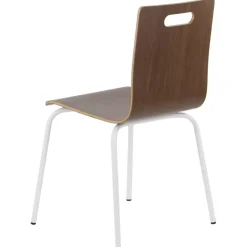 Krzesło ze sklejki laminowanej WERDI A orzech/białe