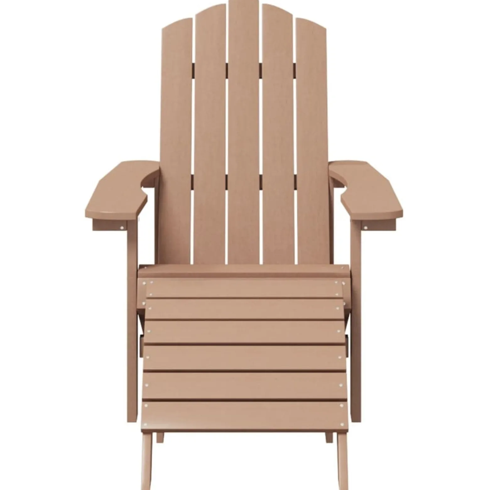 Krzesło Adirondack z podnóżkiem, HDPE, brązowe