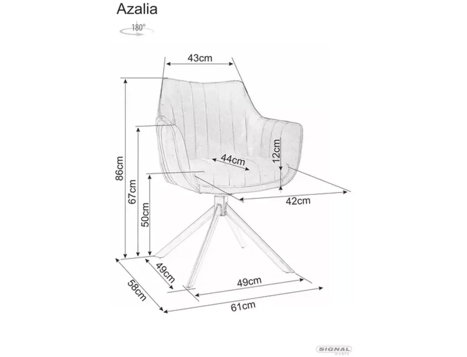 Krzesło AZALIA VELVET szare