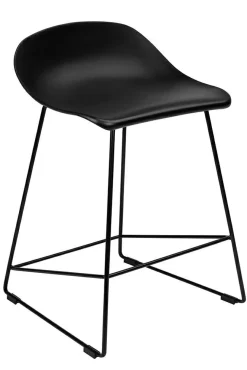 Krzesło barowe ROLF czarne 66 cm - polipropylen, metal
