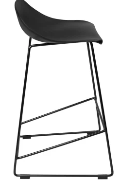 Krzesło barowe ROLF czarne 66 cm - polipropylen, metal