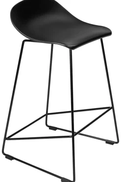Krzesło barowe ROLF czarne 66 cm - polipropylen, metal