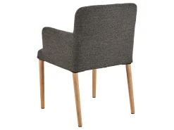 Krzesło Comforta tapicerowane z podłokietnikami, tkanina Anthracite 130