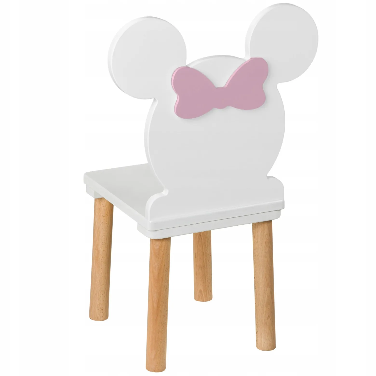 Krzesło dla dzieci Miki drewniane, białe - 60 cm