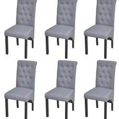 Krzesło do jadalni Szary Tkanina vidaXL
