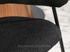 Krzesło Erwin czarne boucle, podstawa czarny