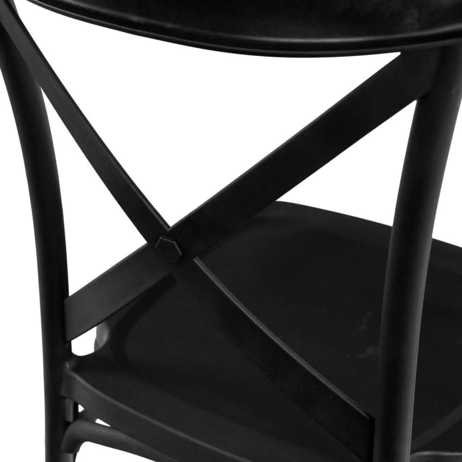 Krzesło Industrialne Czarne FURVERO BOHO PP Poduszka ZESTAW 8 szt.