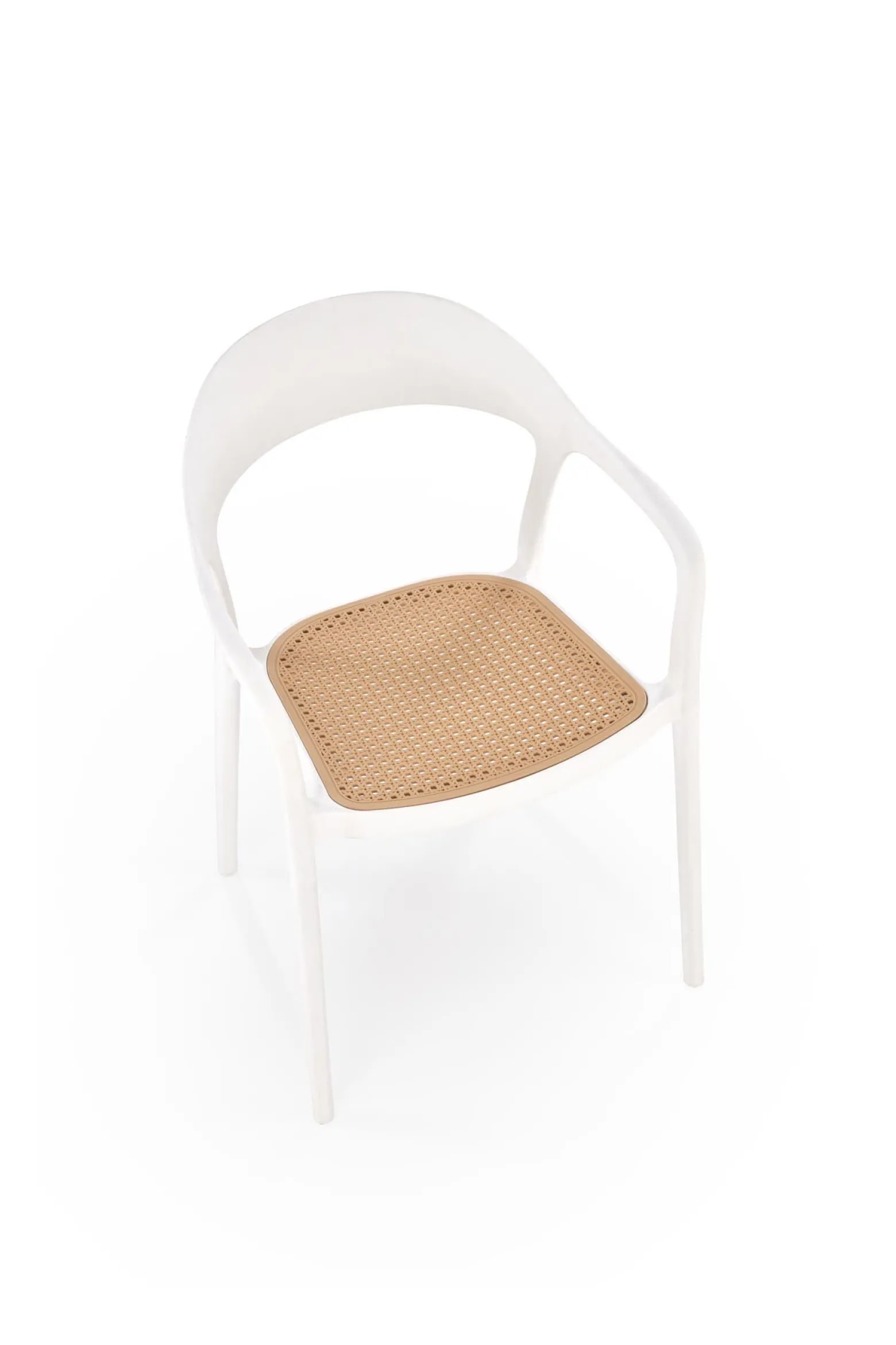 Krzesło K530 białe/beżowe z tworzywa PVC