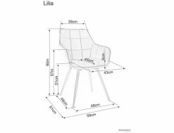 Krzesło LILIA VELVET granatowe