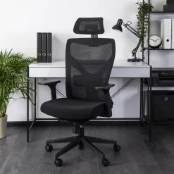 Krzesło Obrotowe Biurowe Fotel Ergonomiczny Obrotowy Biały Czarny FLEX
