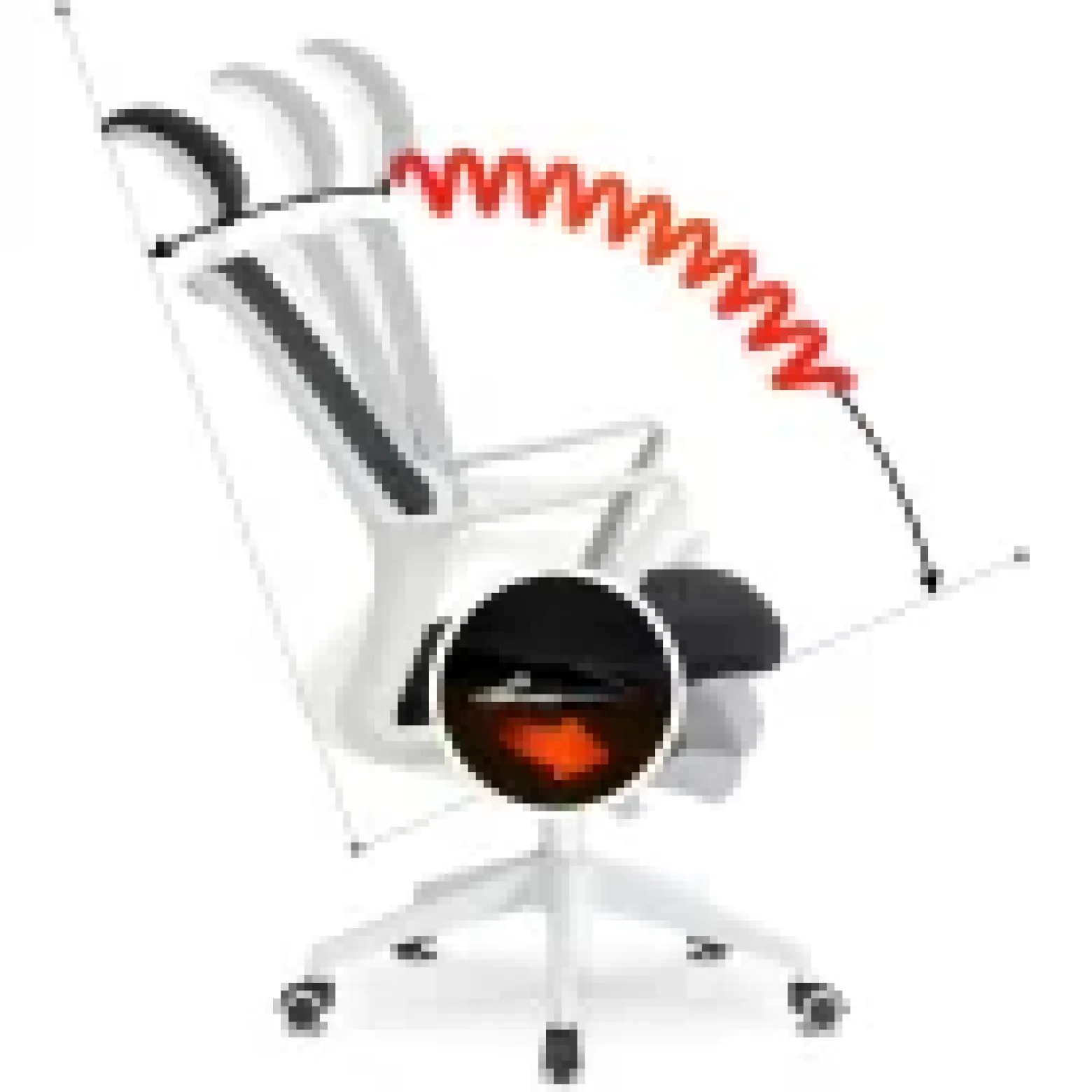 Krzesło Obrotowe Biurowe Fotel Ergonomiczny Obrotowy Biały Czarny FLEX