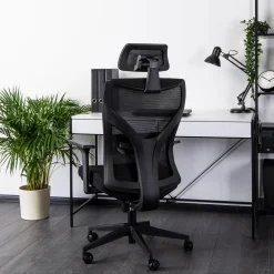 Krzesło Obrotowe Biurowe Fotel Ergonomiczny Obrotowy Biały Czarny FLEX