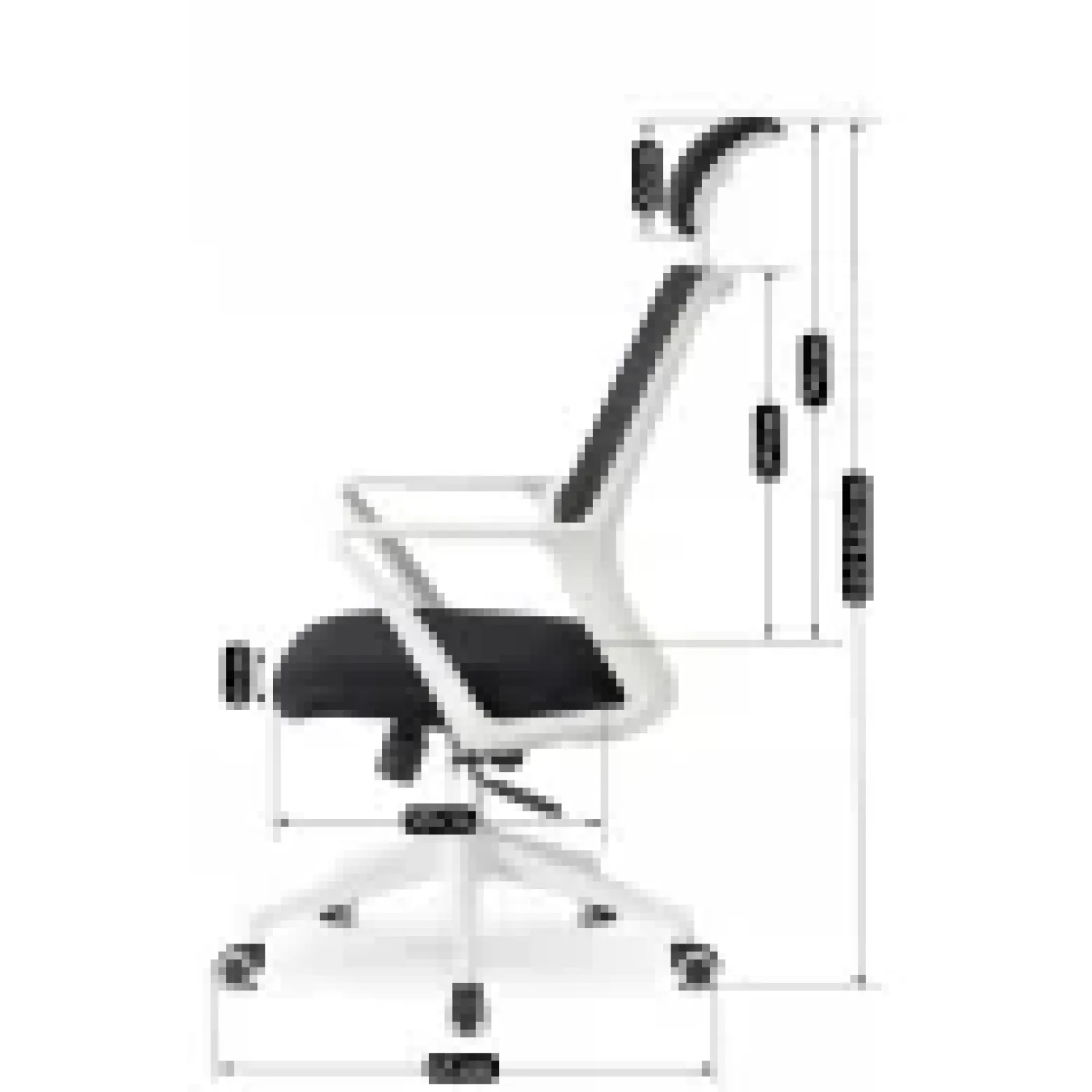 Krzesło Obrotowe Biurowe Fotel Ergonomiczny Obrotowy Biały Czarny FLEX