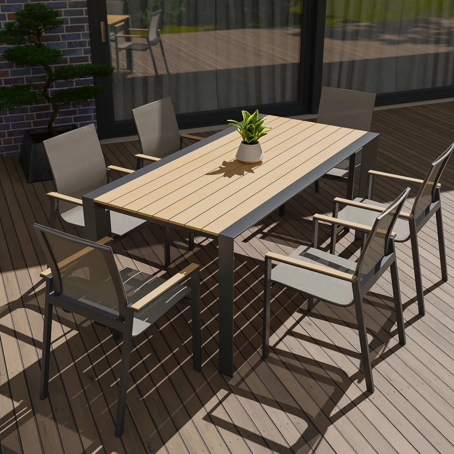Krzesło ogrodowe aluminiowe BELLANTI Verona Luna Dark Grey