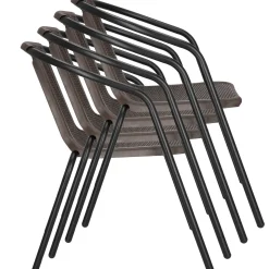 Krzesło ogrodowe 4 szt. metalowe na balkon brązowe
