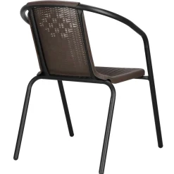 Krzesło ogrodowe 4 szt. metalowe na balkon brązowe