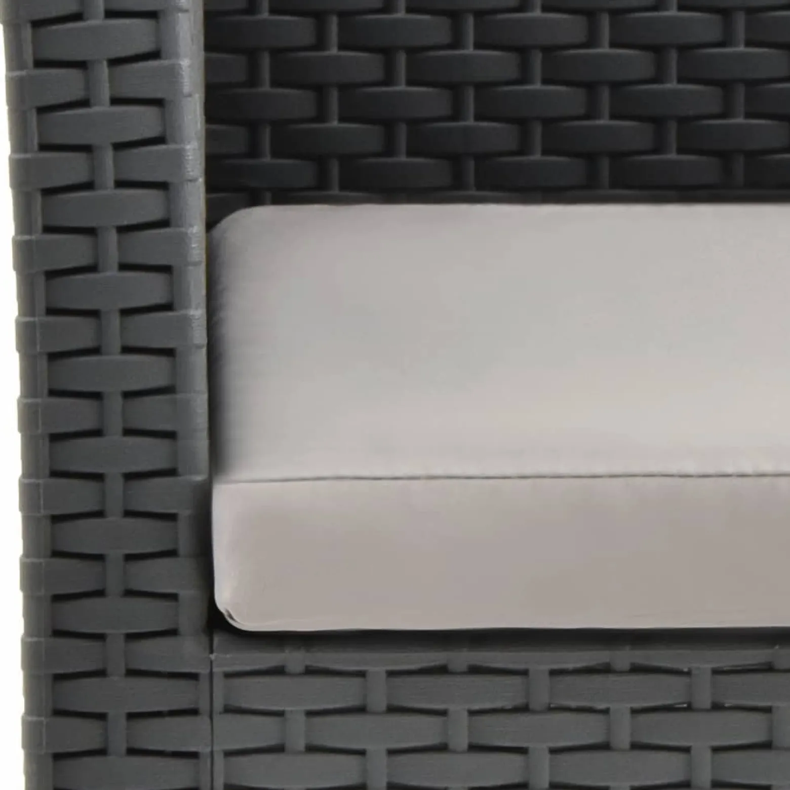 Krzesło ogrodowe z poduszką antracytowe 63x65x76 cm PP Rattan