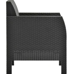 Krzesło ogrodowe z poduszką antracytowe 63x65x76 cm PP Rattan