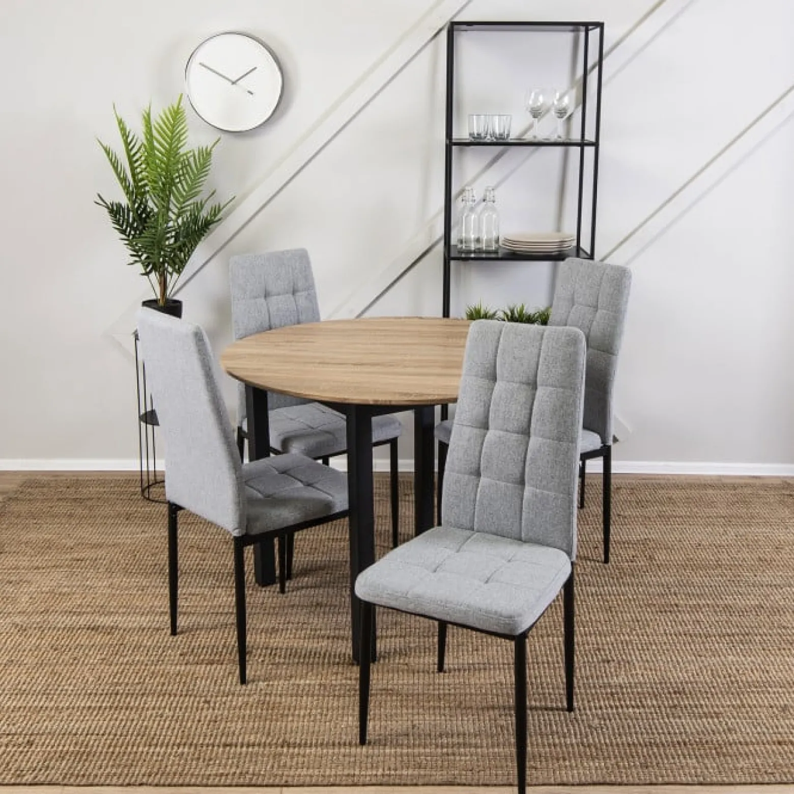 Krzesło Tapicerowane Do Jadalni Salonu Kuchni Kuchenne Loft Szare TEX