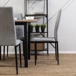 Krzesło Tapicerowane Do Jadalni Salonu Kuchni Kuchenne Loft Szare TEX