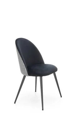 Krzesło tapicerowane K478 czarne/białe