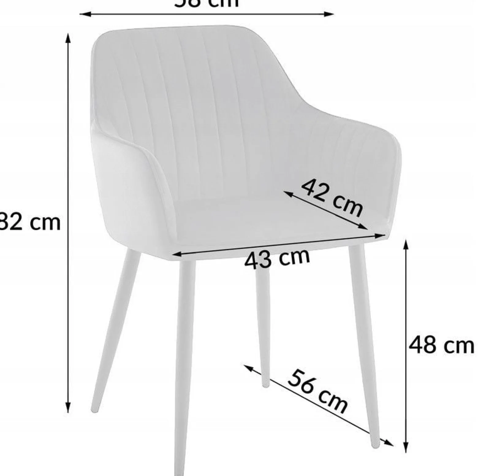 Krzesło tapicerowane velvet czarne MARIA3 paski loft glamour do salonu
