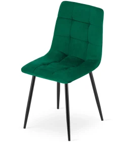 Krzesło Tapicerowane Welurowe Velvet Do Salonu Kuchni Jadalni Cube Zielone