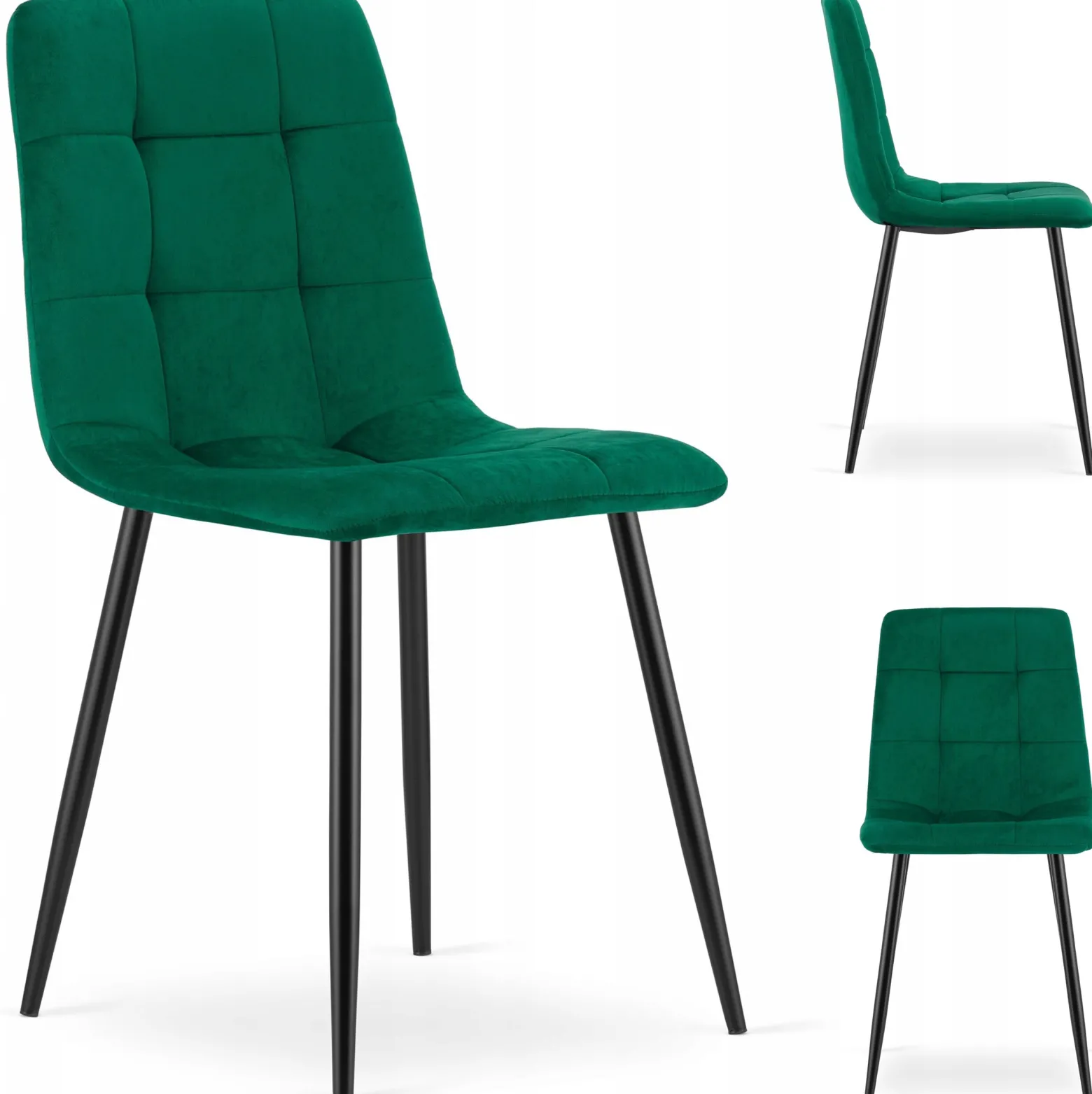 Krzesło Tapicerowane Welurowe Velvet Do Salonu Kuchni Jadalni Cube Zielone