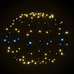 Kula świąteczna do ogrodu 160 LED bombka IP44 ciepły biały + biały flash