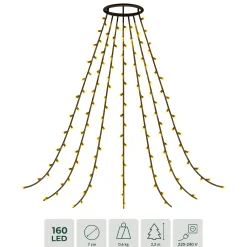 Kurtyna Świetlna Lampki Na Choinkę 160 lampek LED 8 Pasm