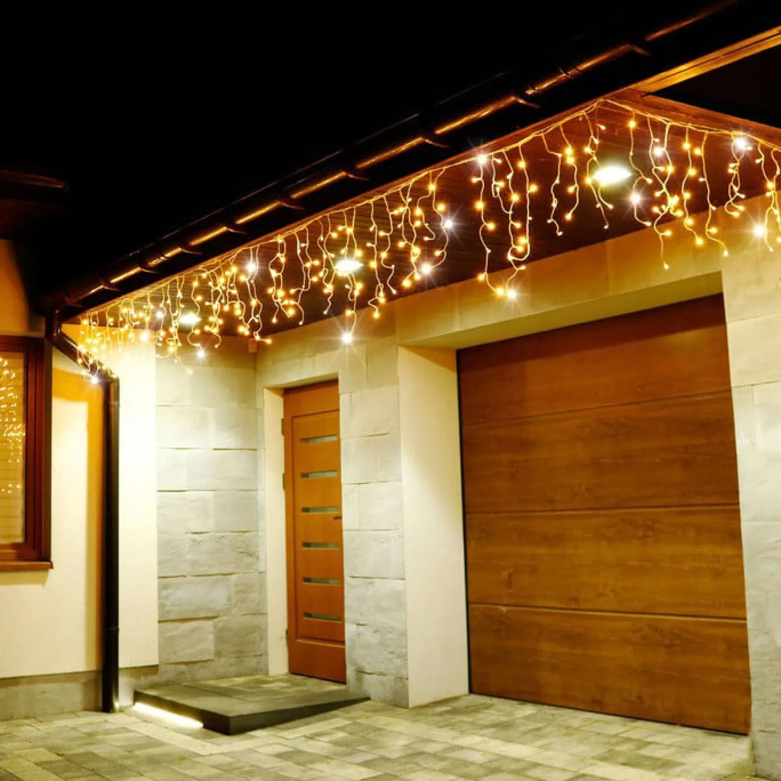 Kurtyna świetlna 500 led girlanda lampki zew. 24 m biały ciepły